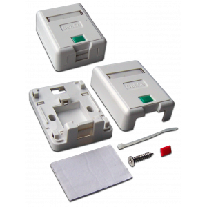 Коробка настенная на 1 кейстоун, с защитной шторкой, белая